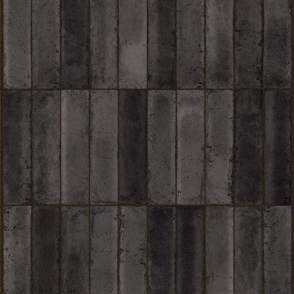 Aix Espresso Black- 3D Jubin Dinding Seramik Hitam Bertekstur